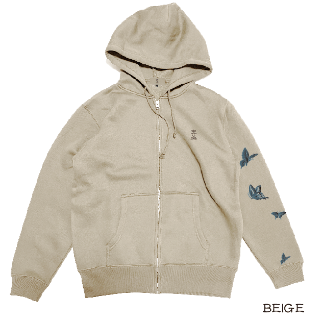 クロアゲハジップパーカー Black Swallowtail Zip Hoodie KJ-42