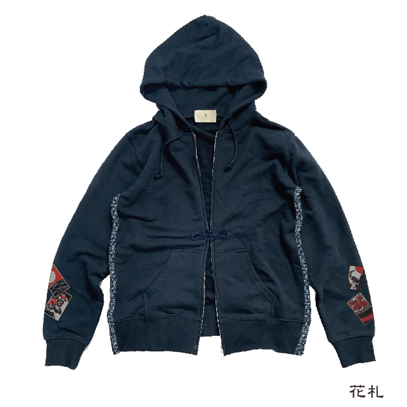 カーディガンジップパーカー 花札 cardigan zip hoodie HANAFUDA K