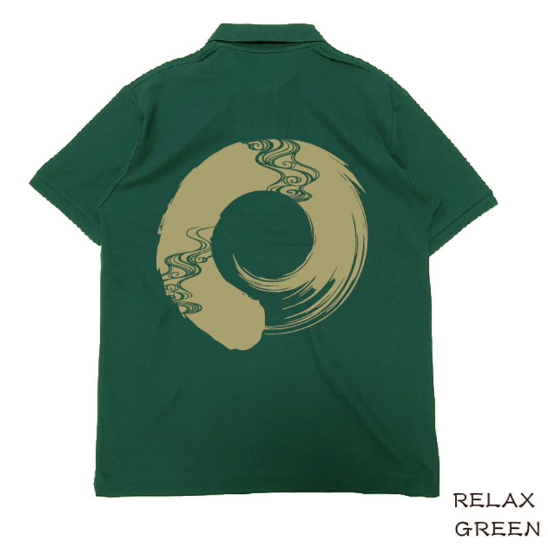 和の円相鹿の子ポロシャツ Japanese Circle Pique Polo Shirt