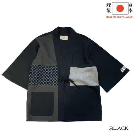 江戸製切替法被　Fabric switching happi coat made in Edo　KJ-32401