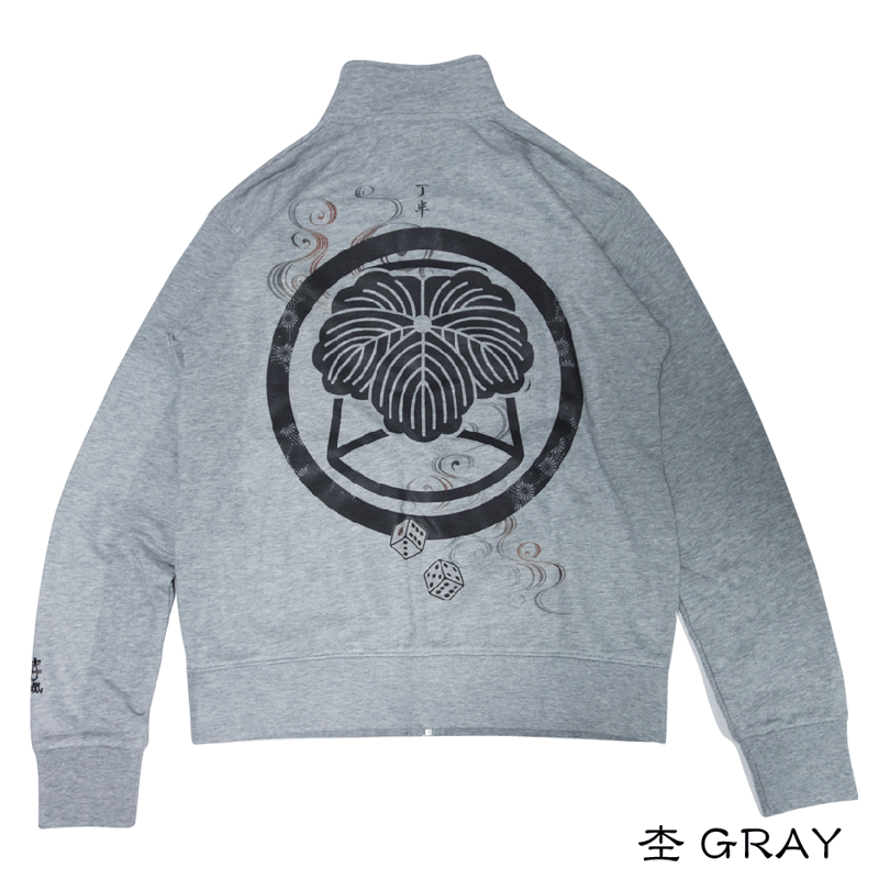 丁半のスウェットブルゾン Japanese gambling 