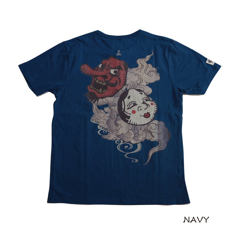 天狗とオカメのクレイジーボタンヘンリーTシャツ KJ91003 | 喜人公式