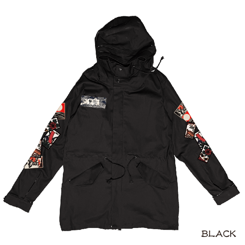 花札ストレッチモッズコート Hanafuda stretch mod coat KJ-428