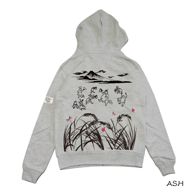 秋から冬の裏起毛ジップパーカーFleece-lined zip hoodie for aut