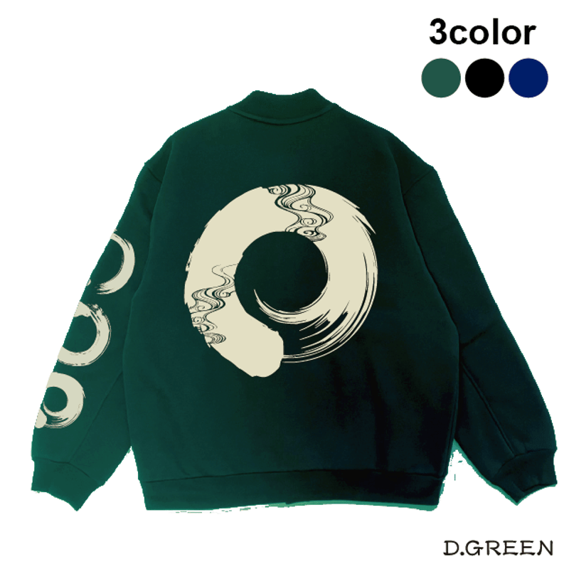 円相スウェットスタジャン Enso sweatshirt jacket KJ-42501 |