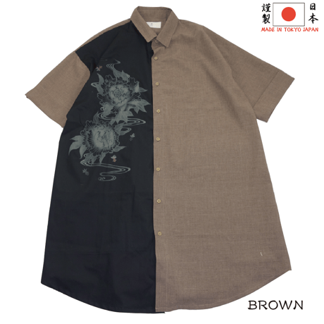 牡丹金魚ロングシャツ(江戸製)　KJ-02405