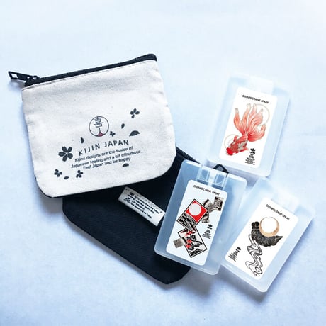喜人のミニポーチ(選べる除菌スプレー付き)　Kijin's mini pouch (with disinfectant spray)  KJ-12903