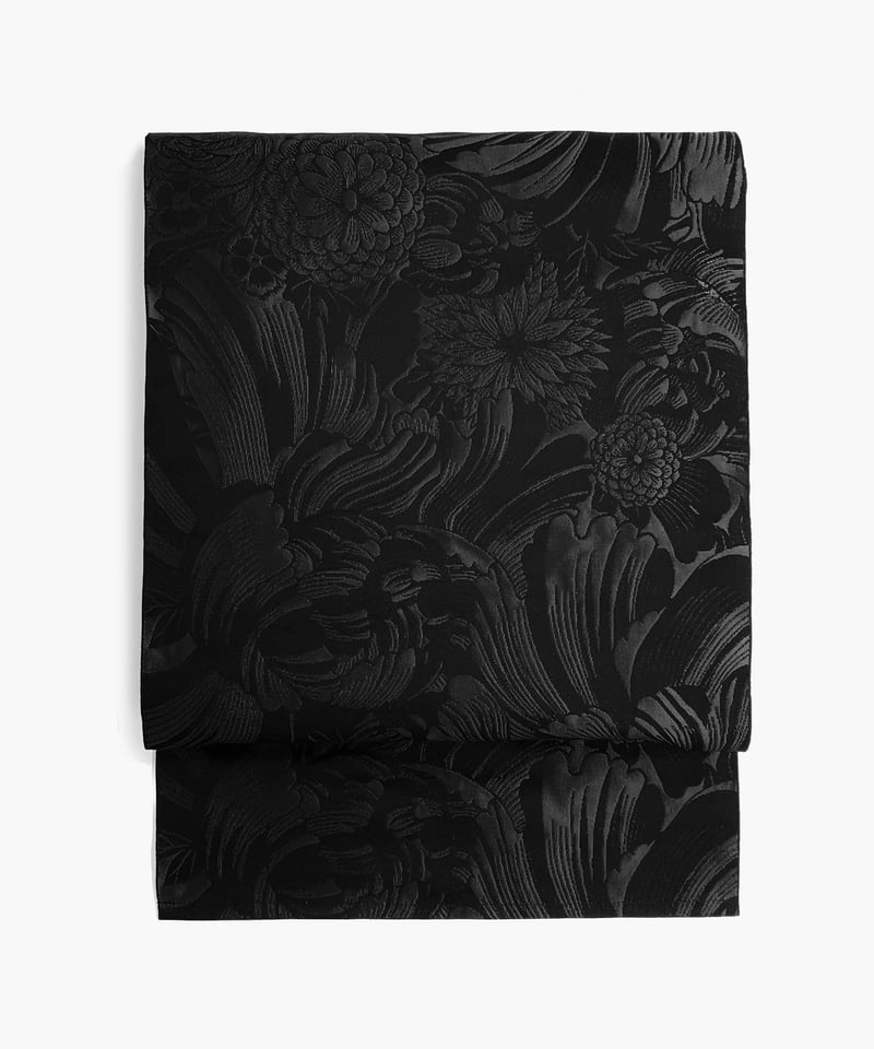 兵児帯 花尽くし Full of flowers / 黒 / KAPUKI × NISHIOK