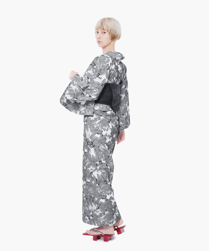 新品・未使用】】浴衣 カレンブロッソ × 西岡ペンシル 幾何学「波しま