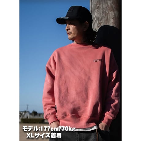 ☆セールプライス!! FLUTTER(フラッター) Pigment Dye B/S OG logo Sweat 2色(Dullness Blue/Dullness Pink)