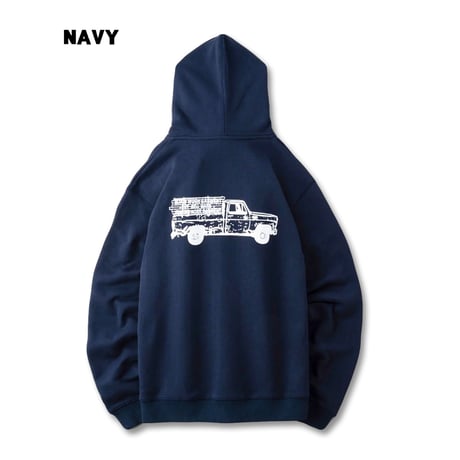 BLUCO(ブルコ) OL-13-017 HEAVY PILE SWEAT ZIP HOODIE -TRUCK- 3色(BLK/NVY/GRY)