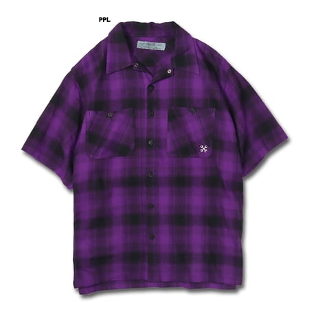 ☆セールプライス!!☆BLUCO(ブルコ) OL-1106 OMBRE WORK SHIRT S/S 3色(BLK/B.RED/PPL)