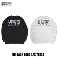 UNIVERSAL OVERALL(ユニバーサルオーバーオール) UO BACK LOGO L/S TEE26 2色(BLACK・WHITE)