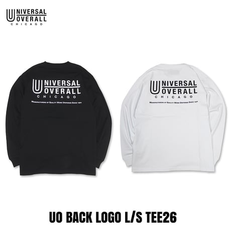 UNIVERSAL OVERALL(ユニバーサルオーバーオール) UO BACK LOGO L/S TEE26 2色(BLACK・WHITE)