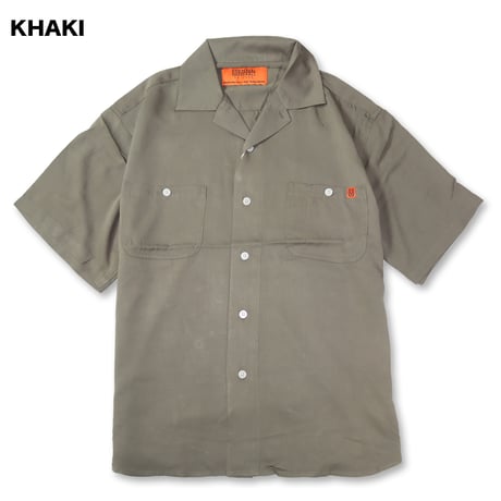 UNIVERSAL OVERALL(ユニバーサルオーバーオール) OPEN COLLAR S/S SHIRT 2色(NAVY・KHAKI)