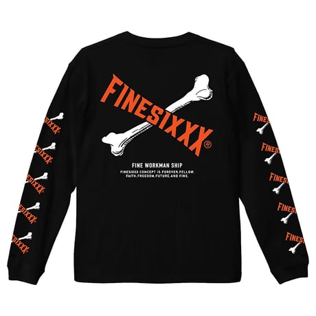 ☆セールプライス!! FINESIXXX(ファインシックス) SINGLE CROSSBONE GRAPHIC LONG SLEEVE3色(ホワイト・ブラック・パステル)