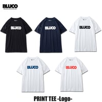 セールプライス!! BLUCO(ブルコ) OL-22-001 PRINT TEE -Logo- 5色(BLK/NVY/WHT-BLK/WHT-NVY/WHT-RED)