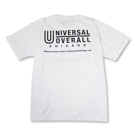 UNIVERSAL OVERALL(ユニバーサルオーバーオール) UO BACK LOGO S/S TEE'26 2色(BLACK/WHITE)