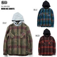 ☆セールプライス!!☆BLUCO(ブルコ)OL-049-020 HOOD NEL SHIRTS 全3色(ブルー・バーガンディ・オリーブ)