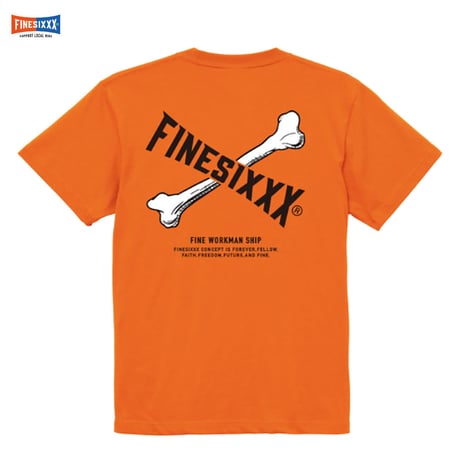 ☆セールプライス!! FINESIXXX(ファインシックス) SINGLE CROSSBONE GRAPHIC TEE 3色(ホワイト・ブラック・オレンジ)