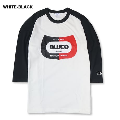 BLUCO(ブルコ) OL-12-023 ドライコットン ラグラン3/4スリーブ Tシャツ -Champ- 2色(H.GRAY-BLACK/WHITE-BLACK)