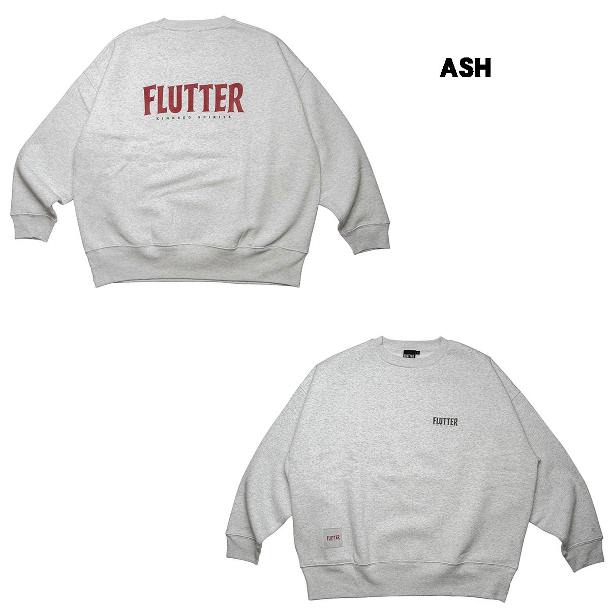 FLUTTER(フラッター) Og Logo B/S Sweat 4色(BLACK/ASH/N