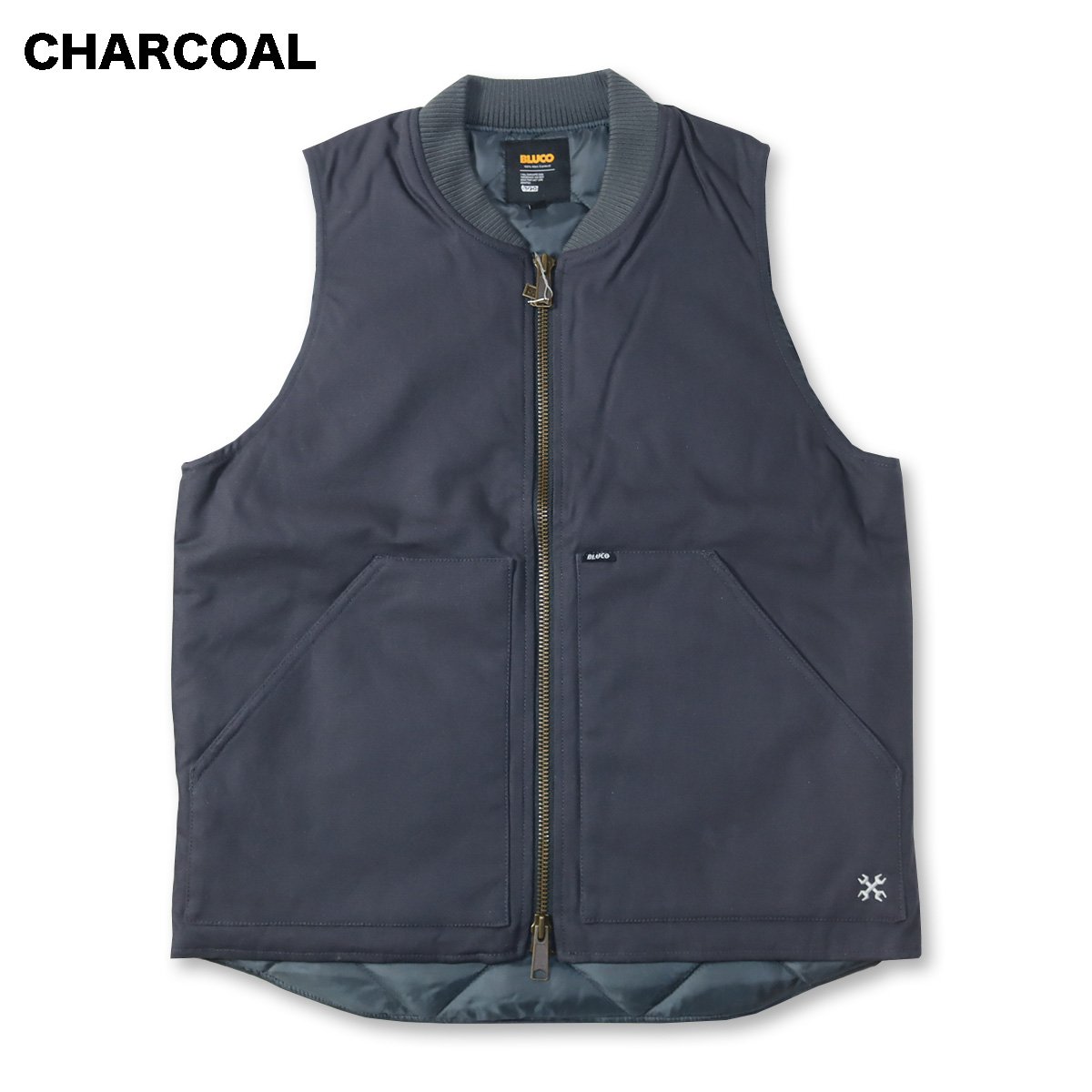BLUCO(ブルコ) OL-35-013 RIB COLLAR DUCK VEST 3色(BL