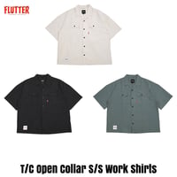 FLUTTER(フラッター) T/C Open Collar S/S Work Shirts 3色(L.BEIGE/BLACK/B.GREEN)