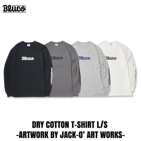 BLUCO(ブルコ) OL-12-024 ドライコットン Tシャツ L/S -Artwork by JACK-O’ ART WORKS- 4色(BLACK/CHARCOAL/H.GRAY/WHITE)