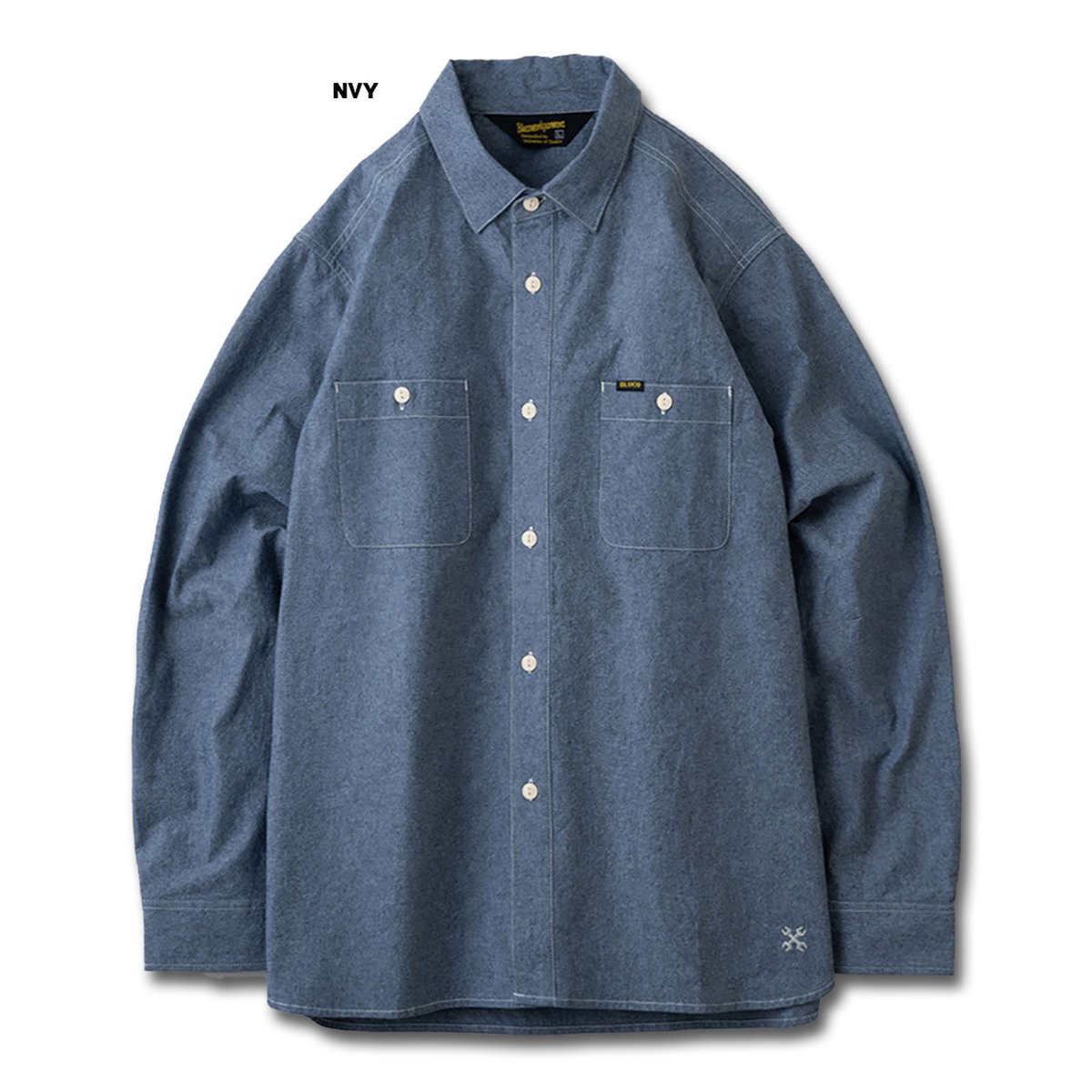 BLUCO(ブルコ) OL-1121 CAMBRAY WORK SHIRT 3色(NVY/BL