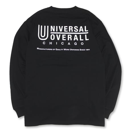 UNIVERSAL OVERALL(ユニバーサルオーバーオール) UO BACK LOGO L/S TEE26 2色(BLACK・WHITE)