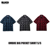 セールプライス!!BLUCO(ブルコ) OL-21-004 OMBRE BIG POCKET SHIRT S/S 3色(NVY/GRY/RED)