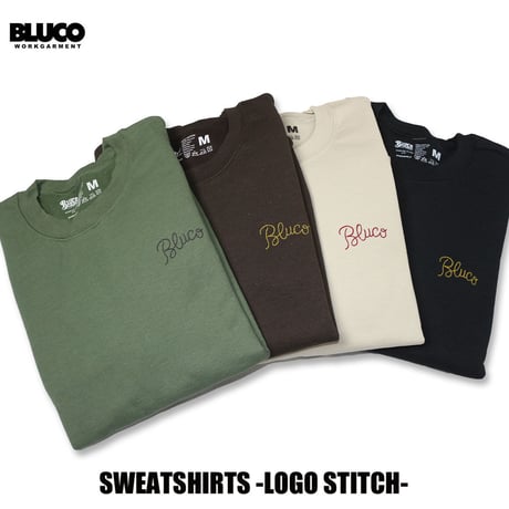 ☆セールプライス!!☆BLUCO(ブルコ) OL-910-022 SWEATSHIRTS -LOGO STITCH- 4色(BLK/BRN/OLV/SND)