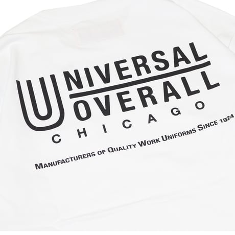 UNIVERSAL OVERALL(ユニバーサルオーバーオール) UO BACK LOGO L/S TEE26 2色(BLACK・WHITE)