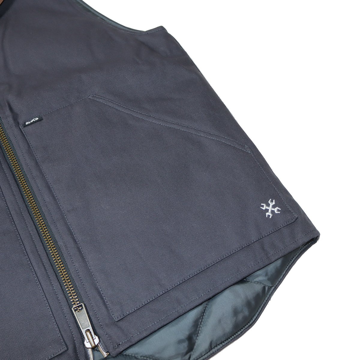 BLUCO(ブルコ) OL-35-013 RIB COLLAR DUCK VEST 3色(BL