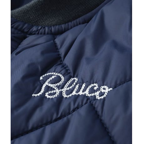 BLUCO(ブルコ) OL-35-009 RIB COLLAR QUILTING VEST 3色(BLK/NVY/GRY)