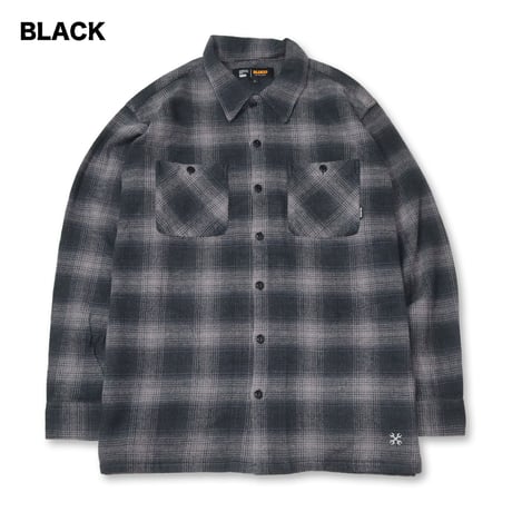 BLUCO(ブルコ) OL-11-047 OMBRE CHECK FLANNEL SHIRT 3色(BLACK/NAVY/PURPLE)