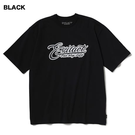 EVILACT(イーブルアクト) SCRIPT LOGO SS 2色(BLACK/WHITE)