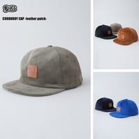 BLUCO(ブルコ) OL-603-021 CORDUROY CAP - leather patch- 5色(ブラック・ブルー・キャメル・ネイビー・オリーブ)