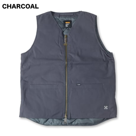 BLUCO(ブルコ) OL-35-012 V NECK DUCK VEST 3色(BLACK/BROWN/CHARCOAL)