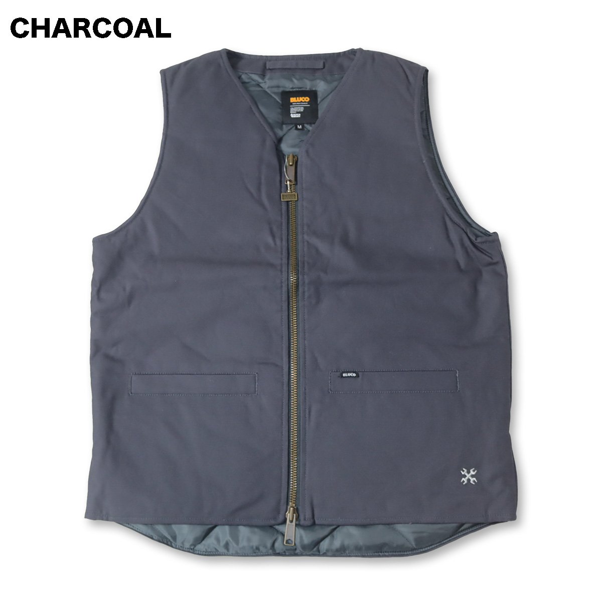 BLUCO(ブルコ) OL-35-012 V NECK DUCK VEST 3色(BLACK/