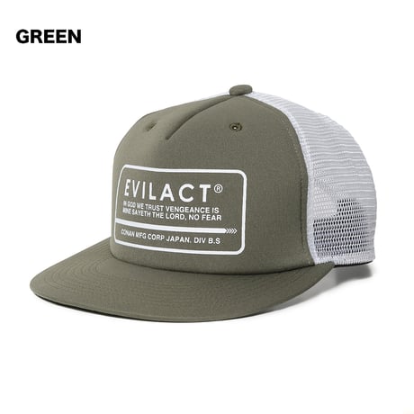 EVILACT(イーブルアクト) MESH CAP 3色(BLACK/GREEN/L.BLUE)