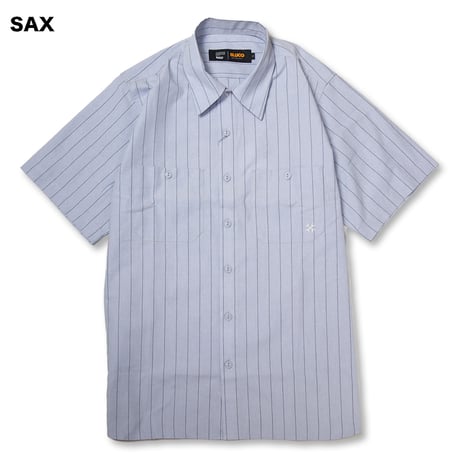 ☆セールプライス!! BLUCO(ブルコ) OL-21-118 STANDARD STRIPE WORK SHIRT S/S 4色(GRAY/SAX/NAVY/WHITE)