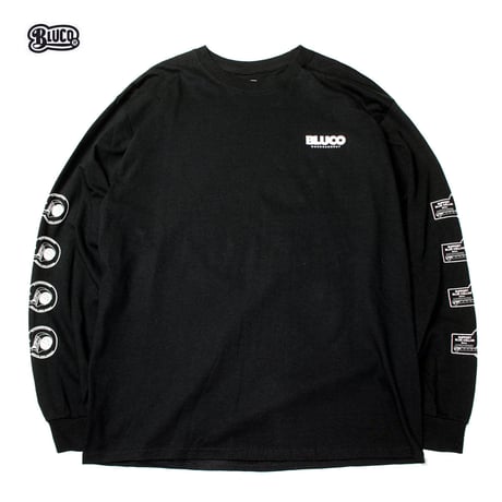☆セールプライス!!☆BLUCO(ブルコ) OL-806-021 PRINT L/S TEE'S-MEASURE- 全4色(ブラック・ブラウン・ホワイトxブラック・ホワイトxバーガンディ)