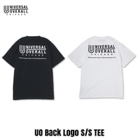 UNIVERSAL OVERALL(ユニバーサルオーバーオール) UO Back Logo S/S TEE 2色(BLACK/WHITE)