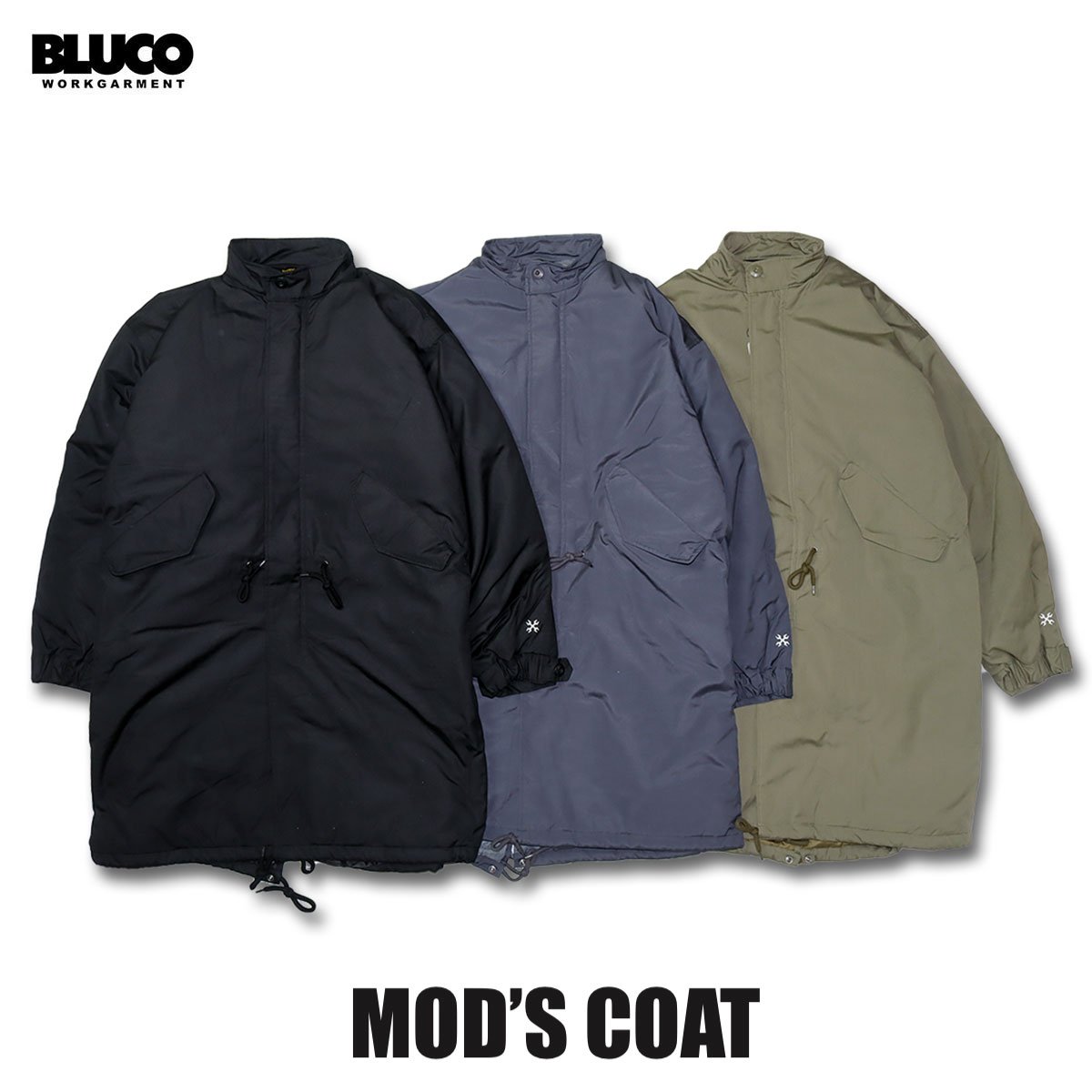 BLUCO(ブルコ) OL-1375 MOD'S COAT 3色(GRY/BLK/OLV)