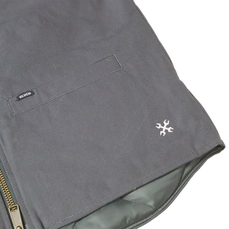 BLUCO(ブルコ) OL-35-012 V NECK DUCK VEST 3色(BLACK/BROWN/CHARCOAL)