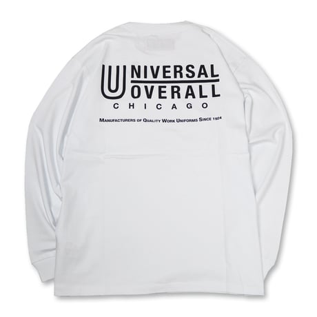 UNIVERSAL OVERALL(ユニバーサルオーバーオール) UO BACK LOGO L/S TEE26 2色(BLACK・WHITE)