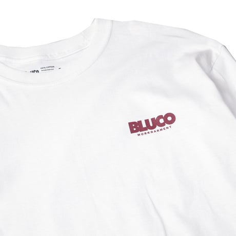 ☆セールプライス!!☆BLUCO(ブルコ) OL-806-021 PRINT L/S TEE'S-MEASURE- 全4色(ブラック・ブラウン・ホワイトxブラック・ホワイトxバーガンディ)