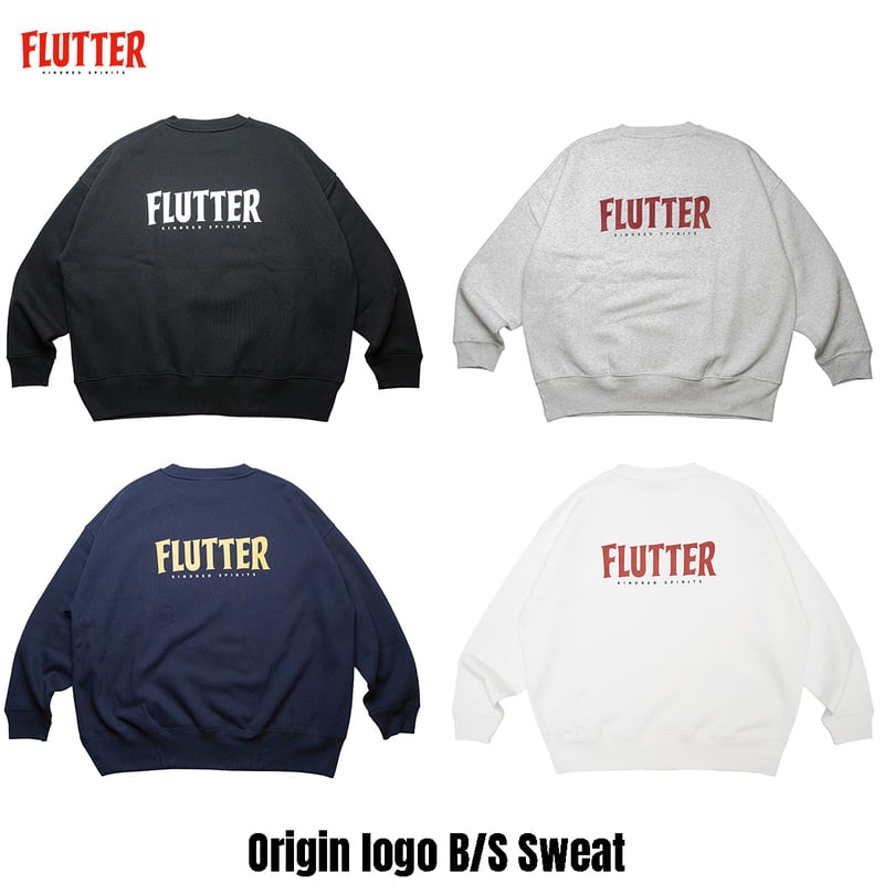 FLUTTER(フラッター) Og Logo B/S Sweat 4色(BLACK/ASH/N